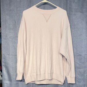 Aerie Light Pink Crew Neck Sweater